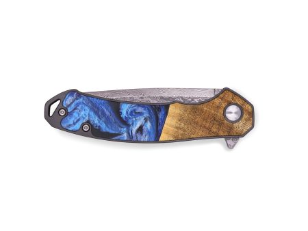 EDC Wood+Resin Pocket Knife - Tameka (Blue, 687324) Sale