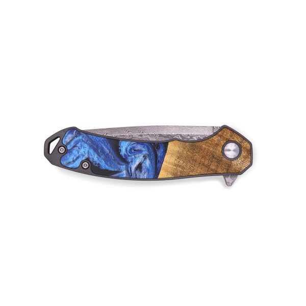 EDC Wood+Resin Pocket Knife - Tameka (Blue, 687324) Sale