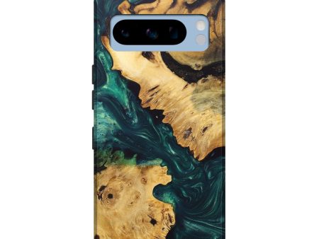 Pixel 8 Pro Wood+Resin Live Edge Phone Case - Cooper (Green, 685421) Online Hot Sale