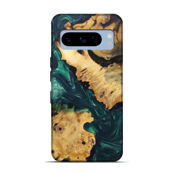 Pixel 8 Pro Wood+Resin Live Edge Phone Case - Cooper (Green, 685421) Online Hot Sale