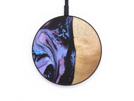 Circle Wood+Resin Wireless Charger - Alan (Purple, 683045) Hot on Sale