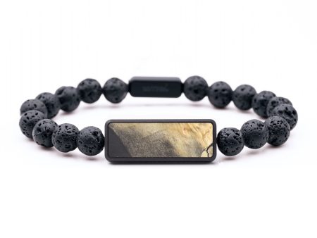 Lava Bead Wood+Resin Bracelet - Vicky (Pure Black, 683378) Hot on Sale