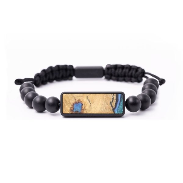 Onyx Bead Wood+Resin Bracelet - Emilia (Blue, 687534) Hot on Sale