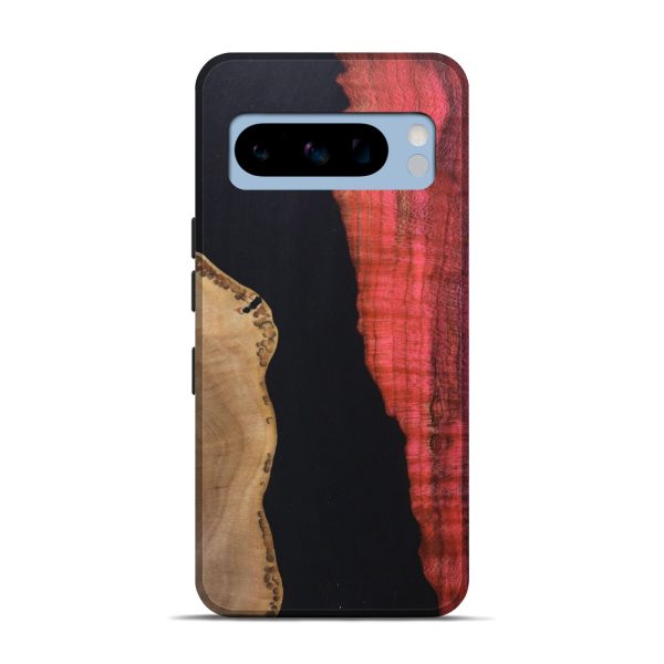 Pixel 8 Pro Wood+Resin Live Edge Phone Case - Delores (Pure Black, 684381) For Sale