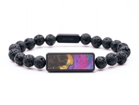 Lava Bead Wood+Resin Bracelet - Rick (Purple, 686267) Online now