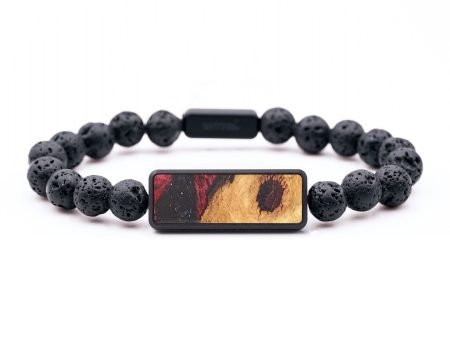 Lava Bead Wood+Resin Bracelet - Ariel (Red, 683312) Online