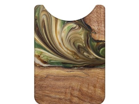 Live Edge Wood+Resin Wallet - Vonda (Green, 684295) on Sale