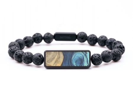 Lava Bead Wood+Resin Bracelet - Chance (Blue, 687525) Online