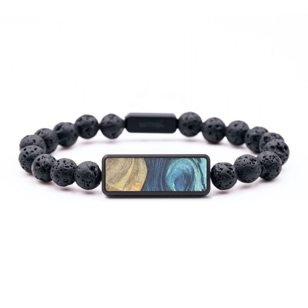 Lava Bead Wood+Resin Bracelet - Chance (Blue, 687525) Online