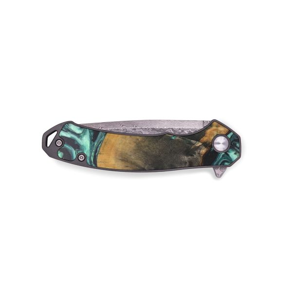 EDC Wood+Resin Pocket Knife - Violet (Green, 686173) Online Hot Sale