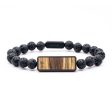 Lava Bead Wood+Resin Bracelet - Jada (Wood Burl, 683534) on Sale