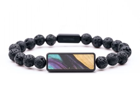 Lava Bead Wood+Resin Bracelet - Leland (Purple, 684825) Hot on Sale