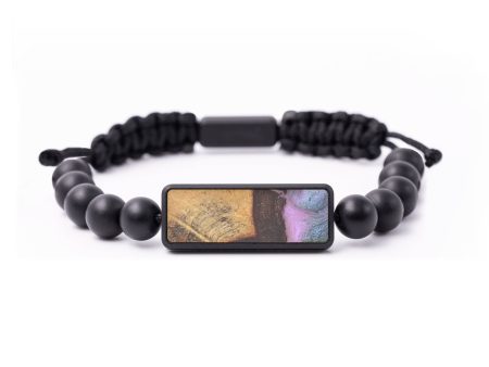 Onyx Bead Wood+Resin Bracelet - Wilson (Purple, 684808) on Sale