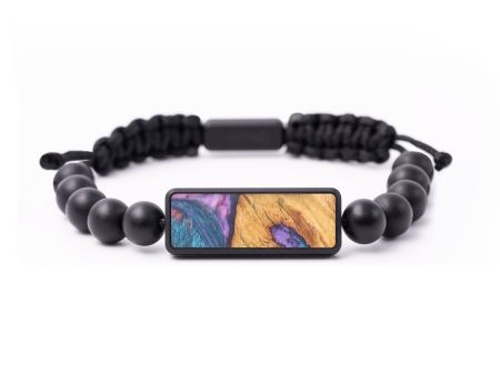 Onyx Bead Wood+Resin Bracelet - Malaysia (Purple, 686262) Cheap