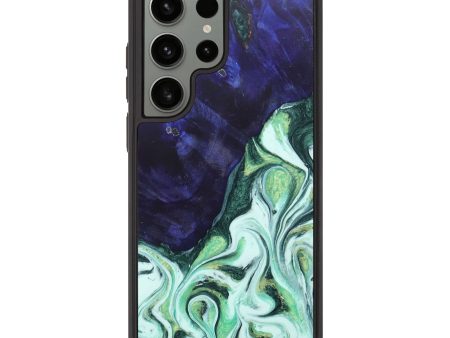 Galaxy S23 Ultra Wood+Resin Phone Case - Hailee (Green, 685452) For Sale