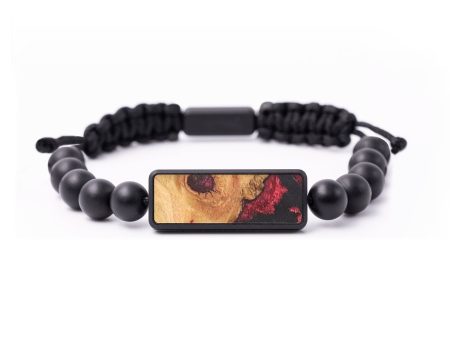 Onyx Bead Wood+Resin Bracelet - Ira (Red, 683310) Hot on Sale