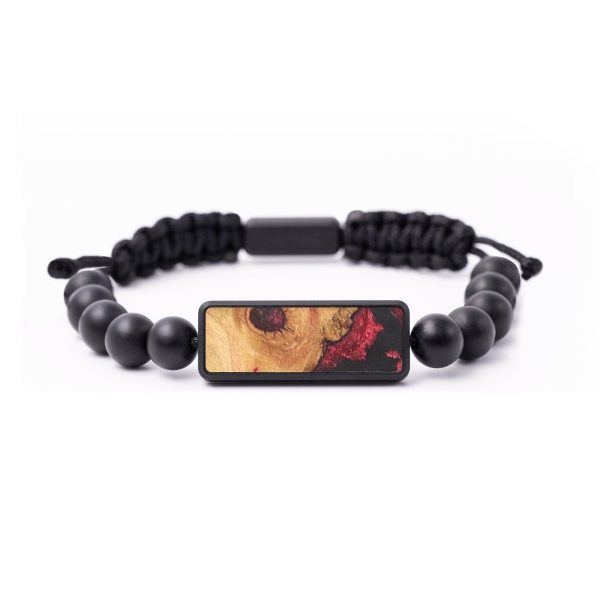 Onyx Bead Wood+Resin Bracelet - Ira (Red, 683310) Hot on Sale