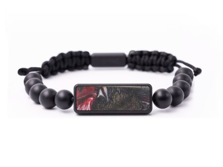 Onyx Bead Wood+Resin Bracelet - Sofia (Red, 683306) Online now