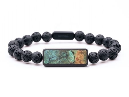 Lava Bead Wood+Resin Bracelet - Randall (Blue, 687443) Fashion