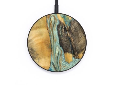 Circle Wood+Resin Wireless Charger - Alexus (Teal & Gold, 688184) Fashion