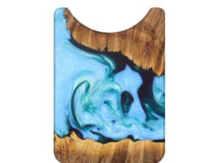 Live Edge Wood+Resin Wallet - Hannah (Blue, 684517) For Discount