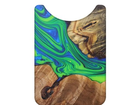 Live Edge Wood+Resin Wallet - Vivienne (Green, 684306) Discount