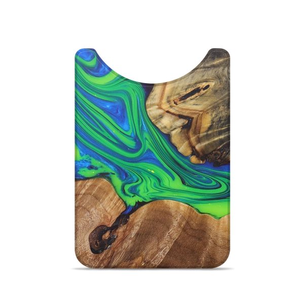 Live Edge Wood+Resin Wallet - Vivienne (Green, 684306) Discount