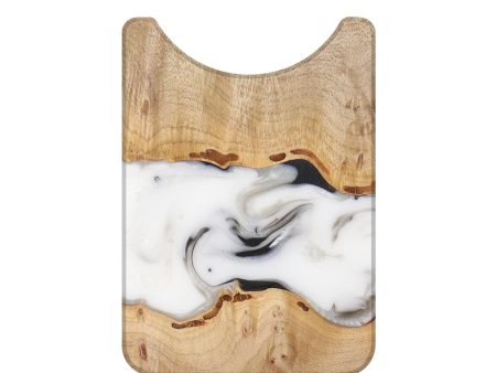 Live Edge Wood+Resin Wallet - Jace (Black & White, 684481) on Sale