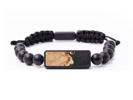 Onyx Bead Wood+Resin Bracelet - Iva (Pure Black, 683380) Cheap