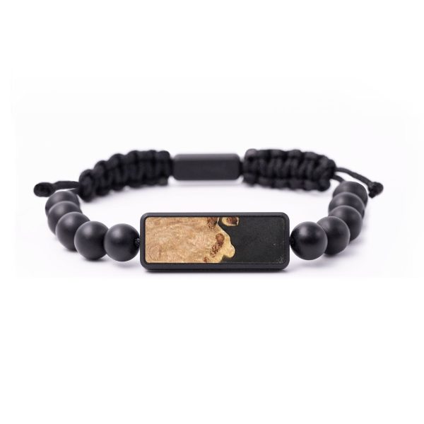 Onyx Bead Wood+Resin Bracelet - Iva (Pure Black, 683380) Cheap