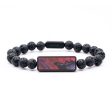 Lava Bead Wood+Resin Bracelet - Wallace (Purple, 687429) Hot on Sale