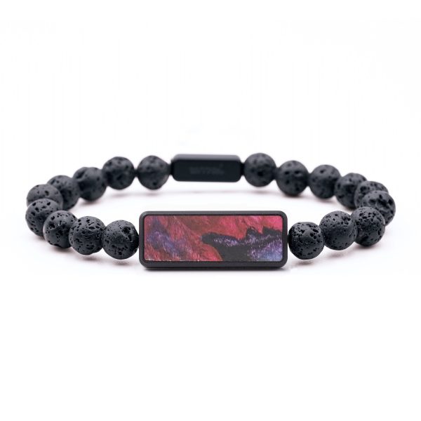 Lava Bead Wood+Resin Bracelet - Wallace (Purple, 687429) Hot on Sale