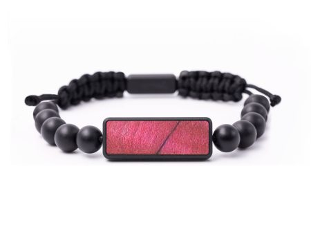 Onyx Bead Wood+Resin Bracelet - Katharine (Wood Burl, 683527) Hot on Sale