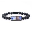 Lava Bead Wood+Resin Bracelet - Isabelle (Blue, 687509) Online Hot Sale