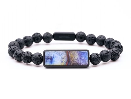 Lava Bead Wood+Resin Bracelet - Isabelle (Blue, 687509) Online Hot Sale