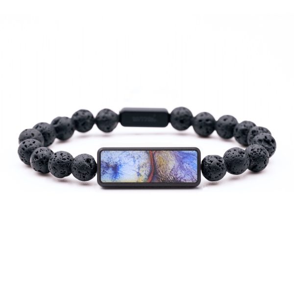 Lava Bead Wood+Resin Bracelet - Isabelle (Blue, 687509) Online Hot Sale