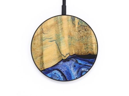 Circle Wood+Resin Wireless Charger - Aubrey (Blue, 687936) For Sale