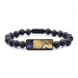 Lava Bead Wood+Resin Bracelet - Jada (Blue, 687403) Online Sale