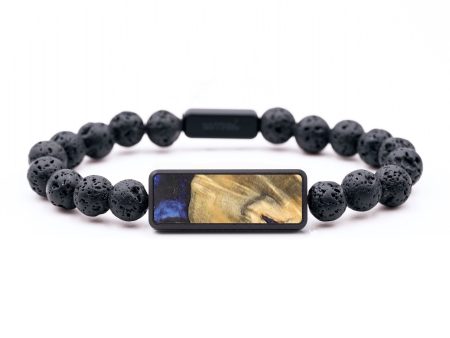 Lava Bead Wood+Resin Bracelet - Jada (Blue, 687403) Online Sale