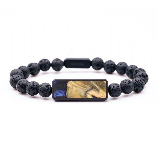 Lava Bead Wood+Resin Bracelet - Jada (Blue, 687403) Online Sale