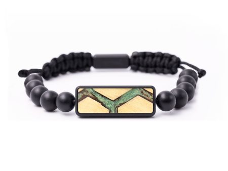 Onyx Bead Wood+Resin Bracelet - Landon (Pattern, 688262) Online now