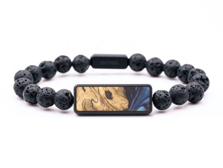 Lava Bead Wood+Resin Bracelet - Nova (Blue, 687398) Online Sale