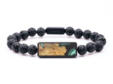 Lava Bead Wood+Resin Bracelet - Jackie (Green, 687382) Online now