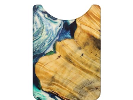 Live Edge Wood+Resin Wallet - Eliza (Blue, 683745) For Cheap