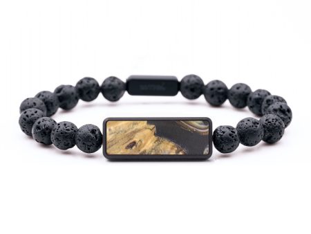 Lava Bead Wood+Resin Bracelet - Chance (Black & White, 687418) Discount