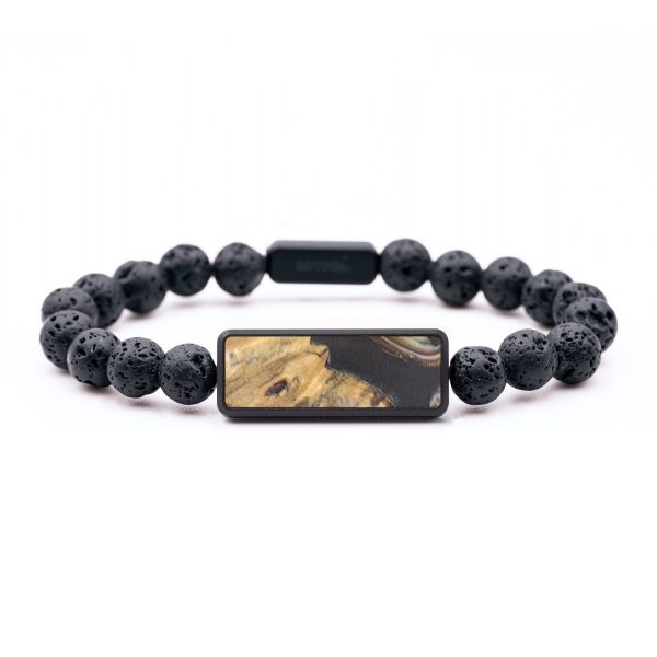 Lava Bead Wood+Resin Bracelet - Chance (Black & White, 687418) Discount