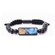 Onyx Bead Wood+Resin Bracelet - Thiago (Blue, 684865) For Sale