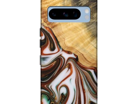 Pixel 8 Pro Wood+Resin Live Edge Phone Case - Marie (Teal & Gold, 683577) Sale