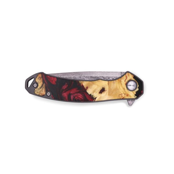 EDC Wood+Resin Pocket Knife - Sylvester (Red, 685673) For Sale