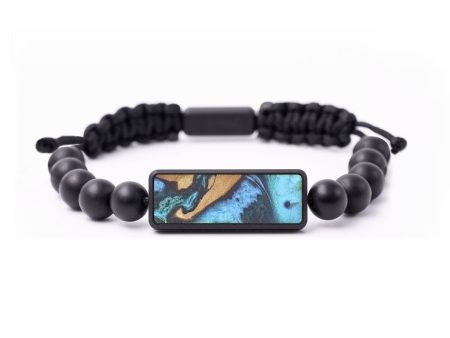 Onyx Bead Wood+Resin Bracelet - Ericka (Blue, 687539) Discount